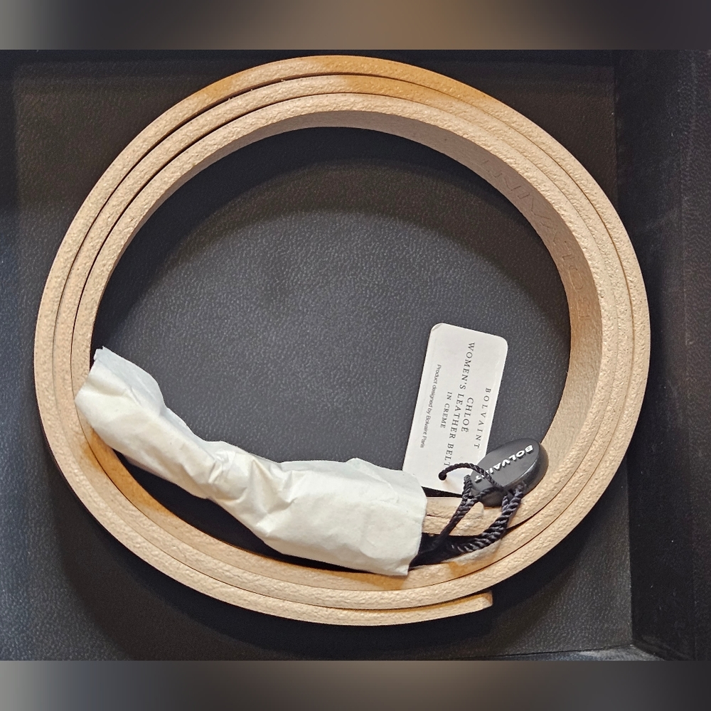 NWT Bolvaint Paris Auer Celeste Women’s Leather Belt In Crème 95cm Box Damaged